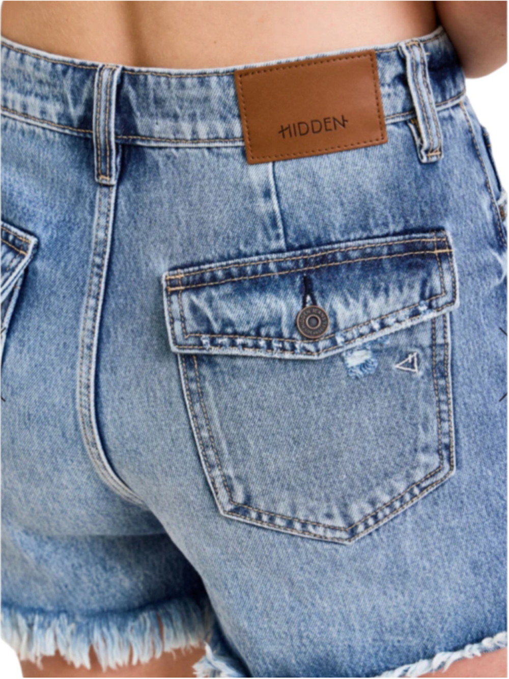 Hidden Los Angeles Denim Sophie Utility Pocket Mom Jean Shorts Small - Picture 11 of 12